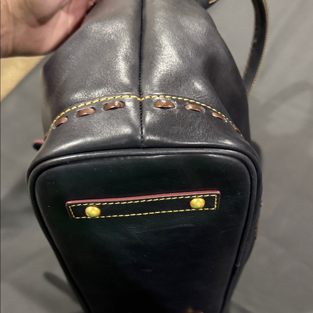 Dooney & Bourke Navy Florentine Leather Flap Satchel - Picture 17 of 17